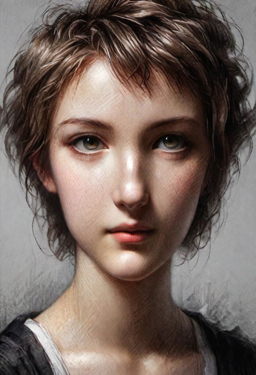 (masterpiece), 
1girl, 
short hair,
HDR, highly detailed, 32k, 
looking at viewer,
perfect face feature,