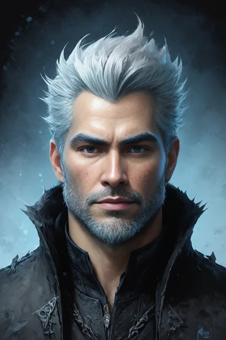 Detailed digital portrait of a custom/characters/mixed at a Frozen wasteland beneath icy mountains, <lora:Ethereal_Grace:0.7>, <lora:ParchartXL-1.5:0.7> on parchment, <lora:EnvyCharacterPortraitHelperXL01:1> solo character portrait, dark background