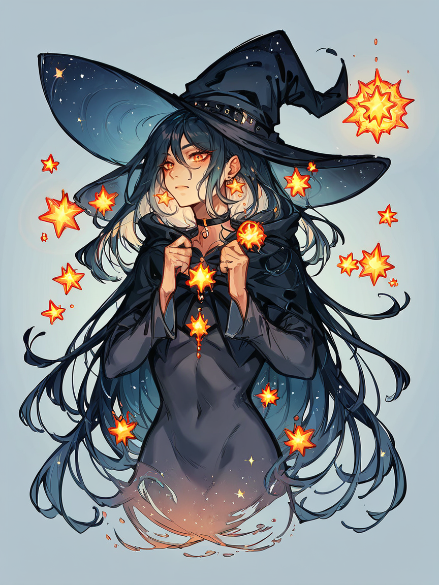 score_9, score_8_up, score_7_up, score_6_up, score_5_up, score_4_up, <lora:yum4rtXLP:0.8> yum4rt, galaxy, witch, 1girl, full body,