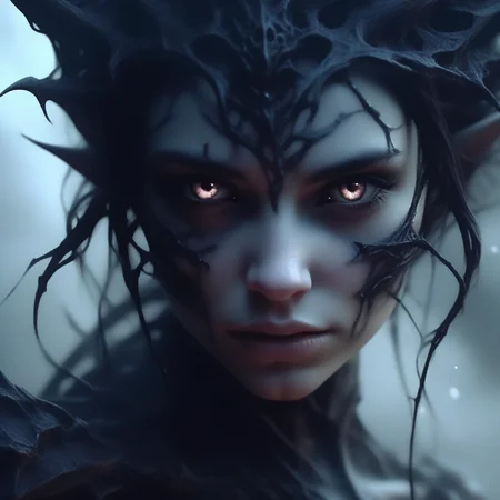 wyrmterro close up face girl, darknes<lora:wyrmterro:0.8>