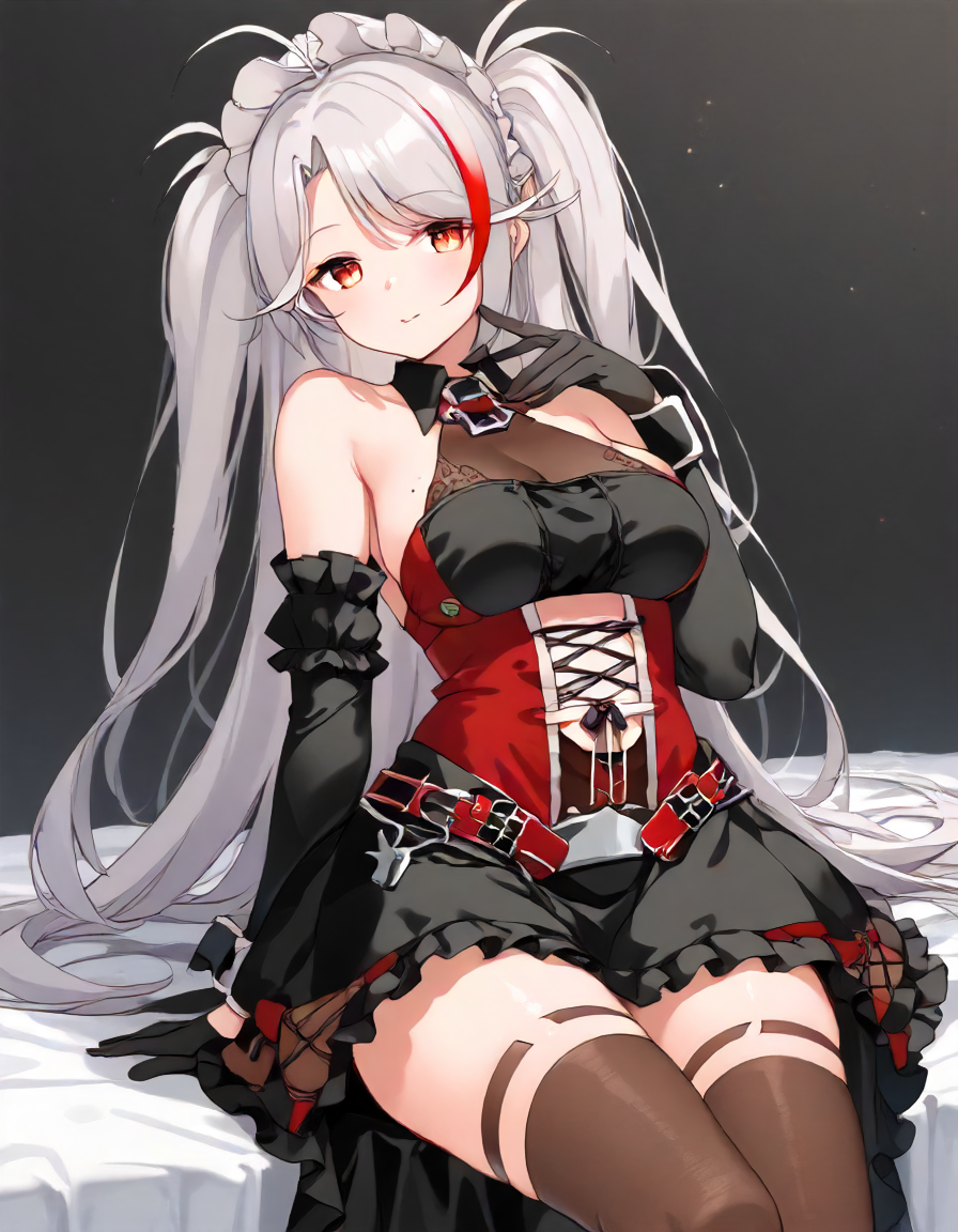 <lora:prinz_eugen_XL_pony_v1:1>1girl, prinz eugen \(azur lane\),maid,, BREAK score_9, score_8_up, score_7_up, BREAK source_anime, rating_explicit, best quality, masterpiece, uncensored,<lora:sdxl_lightning_4step_lora:1>(clear eyes:1.2),clear art,zPDXLpg