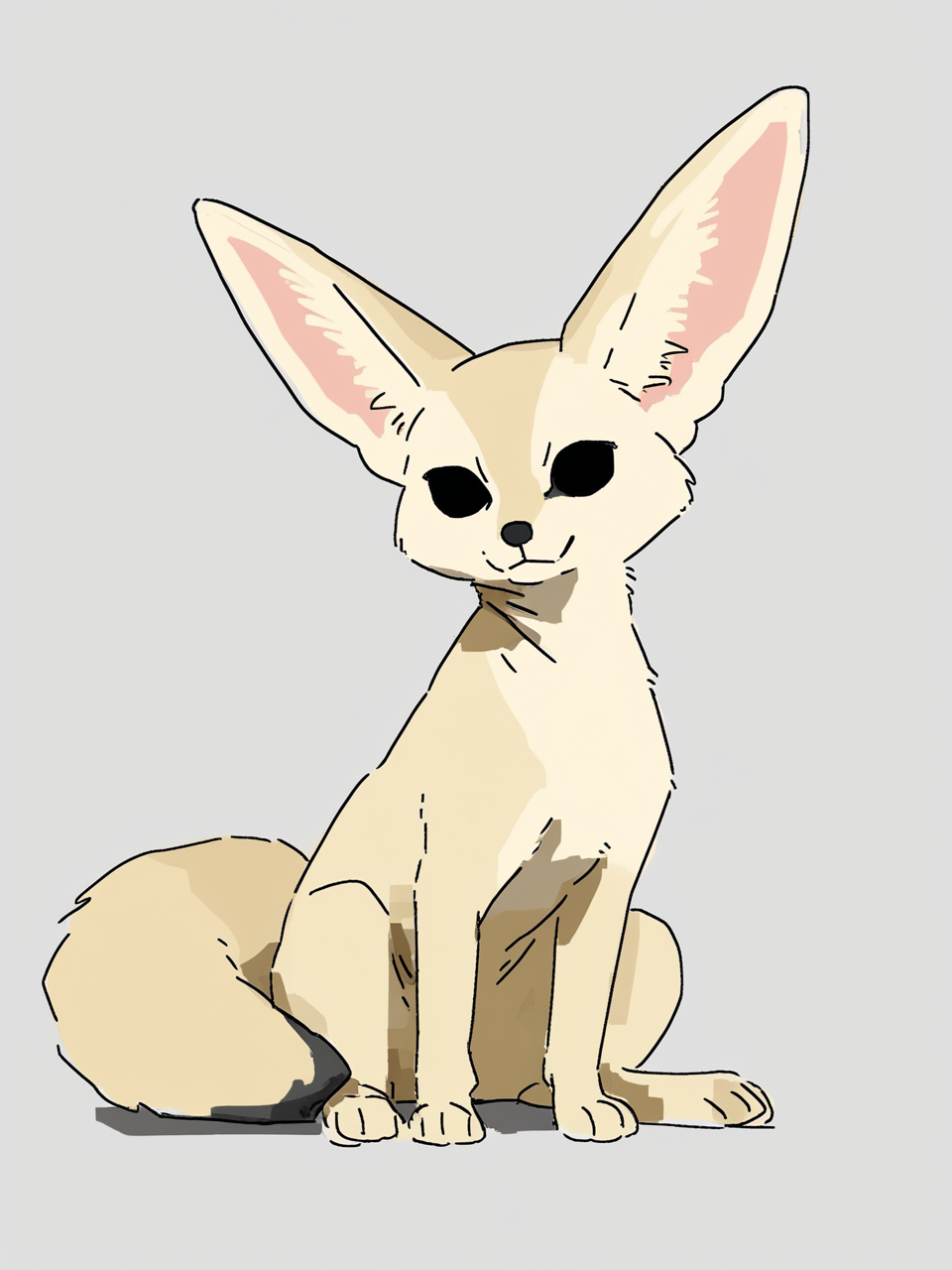 best quality, very aesthetic, very awa, simple background BREAK
no humans, solo, fennec fox, sitting, head_tilt
 <lora:prasetyoadii22:1>