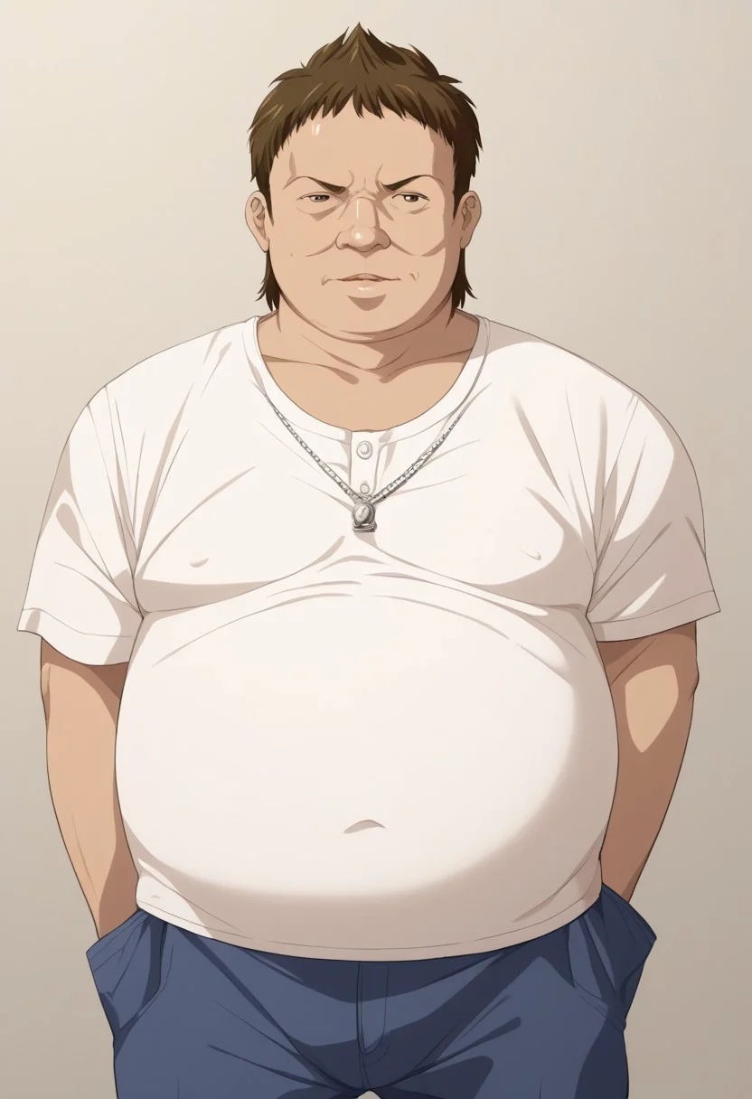 score_9, score_8_up, score_7_up, source_anime,(extremely detailed CG), (best quality),{nomoda,1boy,fat man}