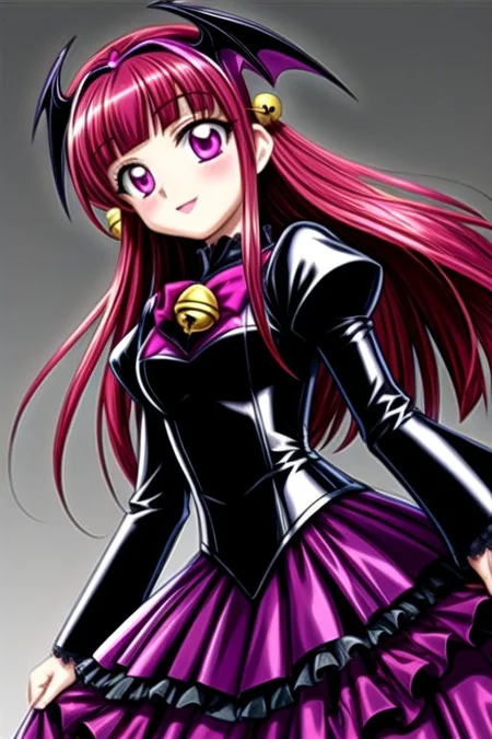 Bad_End_Precure, DarkPrecure, evil corrupted princess wearing dark pastel (ruffled:1) (gleaming latex:1) gown with (long latex vampire cloak:1.1) and (lace bell sleeves), soft lighting, ruffles,
(vmpr:1.1),
<lora:more_details:1>,
