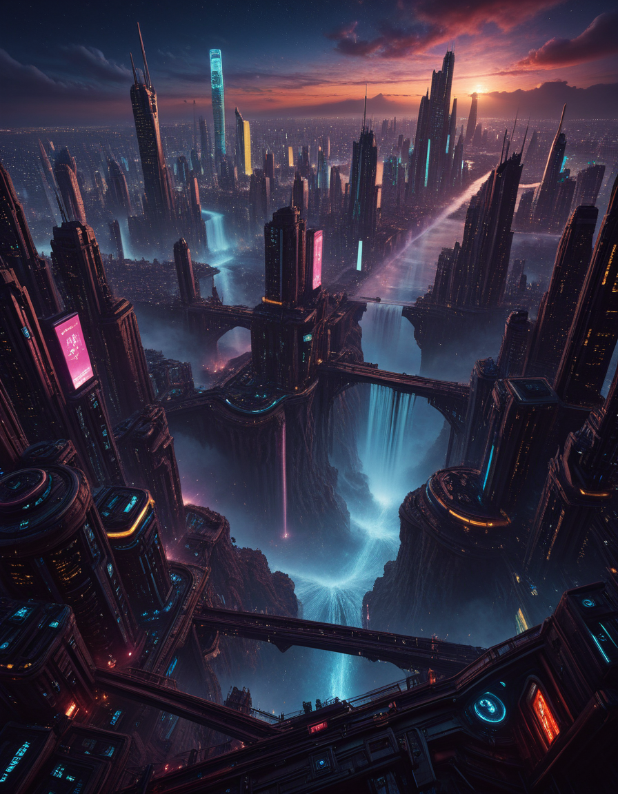 <lora:Space_Worlds_Minis_4:1> swminis4all, swminis4, n1, n3, n0, beautiful cyberpunk city, waterfalls,