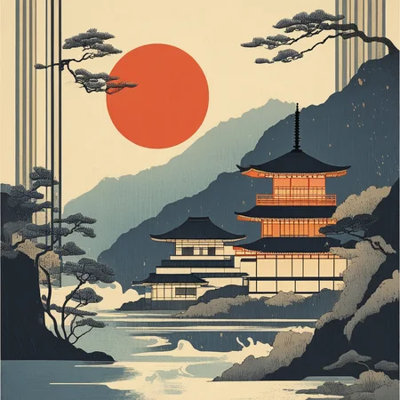 Modern Ukiyo-e illustration, Landscape