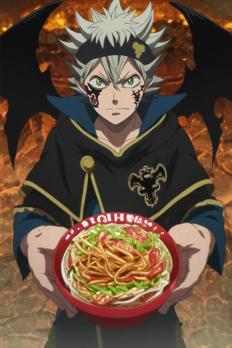 score_9, score_8_up, score_7_up, source_anime, (realistic:0.6), looking at viewer, , , 1boy, solo, male focus, <lora:asta_black_clover_pony:0.92>, asta_black_clover, grey hair, green eyes, spiked hair, , facial mark, demon form, , demon wing, toga costume, ramen shop, , <lora:sdxl_lightning_8step_lora:1>