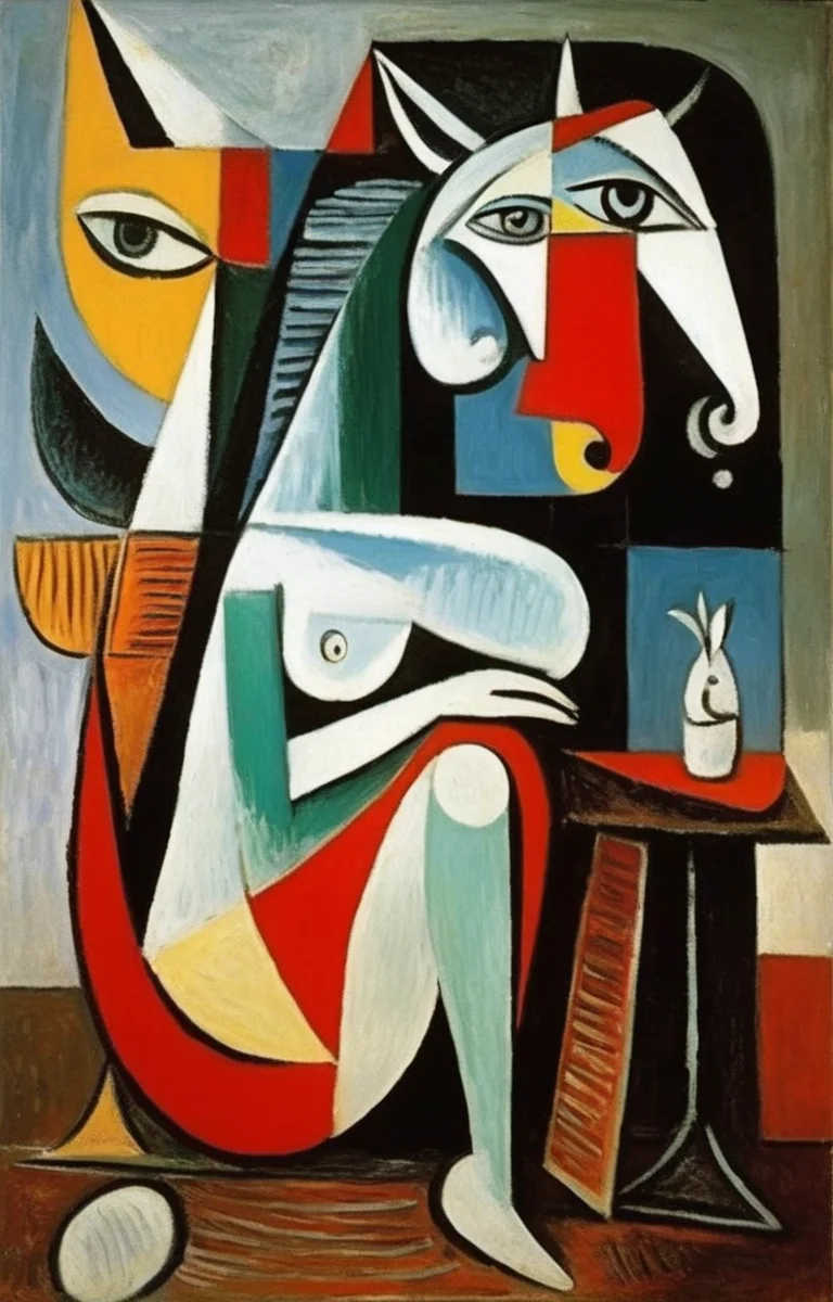 masterpiece,best quality,<lora:tbh296-sdxl:0.8>,illustration,style of Pablo Picasso, animals