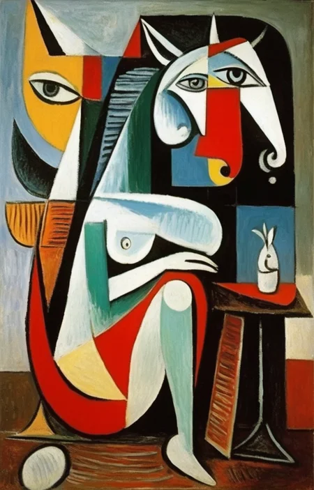 masterpiece,best quality,<lora:tbh296-sdxl:0.8>,illustration,style of Pablo Picasso, animals