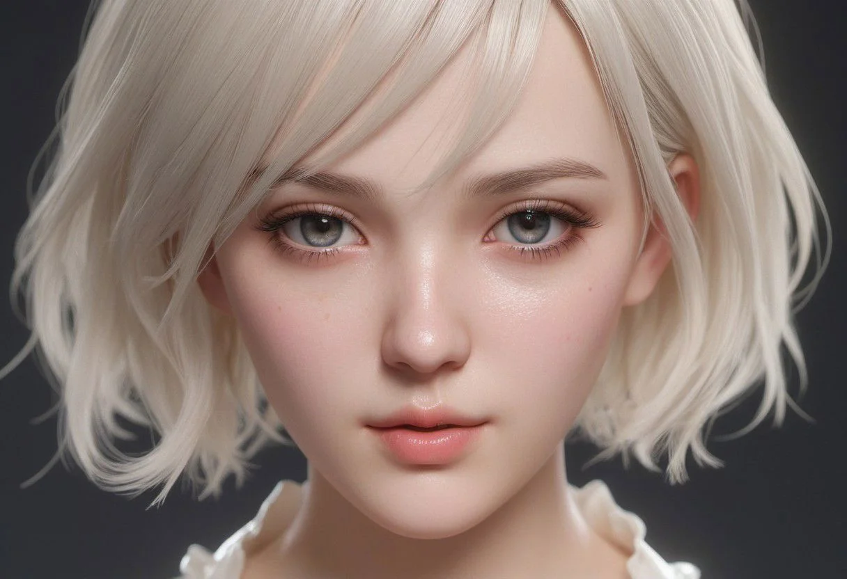 <lora:2b_nier_automataXL:1.4>,2b,white dress,wet,Exquisite Face, (Highly detailed face 1.2), highly detailed skin, skin pores, subsurface scattering, realistic pupils, high detail face, (highly detail eyes:1.2), full face blush, full lips,