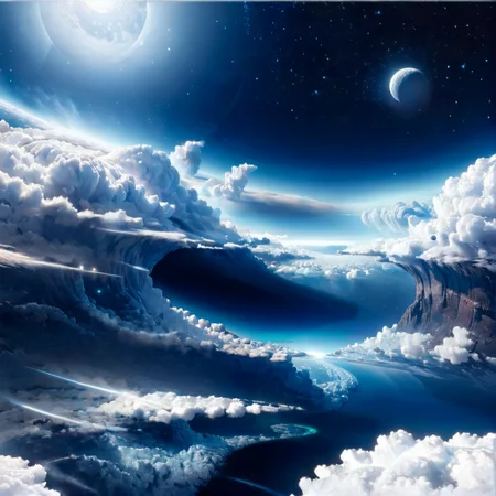 masterpiece,high resolution,detailed,
<lora:air_xl:0.8>,
airmode,, scenery, cloud, sky, moon, star (sky), , blue theme, starry sky, above clouds, planet