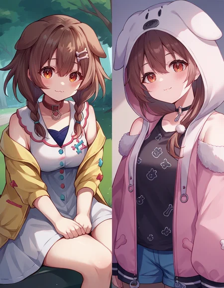 score_9, score_6_up, source_anime, 1girl, solo, (prompt varies by image) <lora:koroneXL:1>