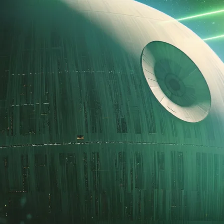 cinematic film still of <lora:star wars style v2:0.2>
<lora:detailed:0.4> detailed
<lora:perfection style:0.4> perfect
<lora:PerfectEyesXL:0.5>
<lora:Chiaroscuro Lighting Style:0.3>
<lora:Death Star:0.9>
Death Star a star wars death star with a laser beam weapon firing from it,sky,no humans,star (sky),scenery,space,planet,galaxy , star wars style, shallow depth of field, vignette, highly detailed, high budget, bokeh, cinemascope, moody, epic, gorgeous, film grain, grainy