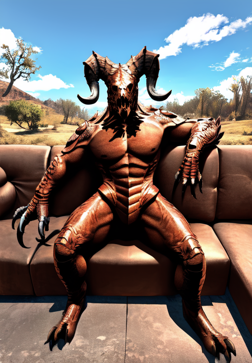 <lora:Deathclaw:0.8>, deathclaw, couch, relaxing, (masterpiece, best quality, absurdres, detailed, ultra-detailed:1.3)