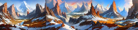 (otherworldly), highly insanely detailed, masterpiece, top quality, best quality, highres, 4k, 8k, RAW photo, epic medieval fantasy, 1boy, bird, fanmou, landscape, mountain, nature, outdoors, ruins, sky, solo, tree, winter, <lora:Fantasy_Mountains:0.7>, epiCPhoto, (fantasy world)