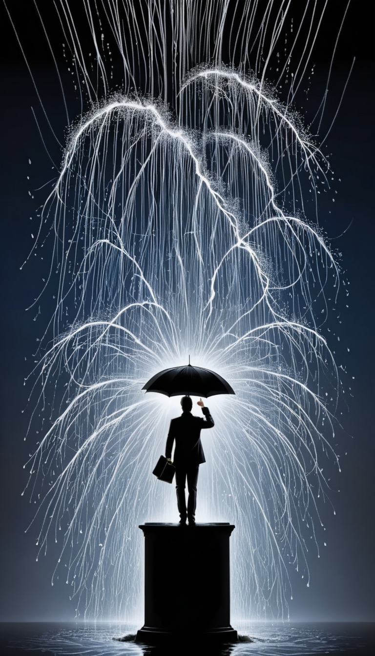line art drawing Elevated"The symphony of rain, a serenade from the heavens, cleansing the earth with its rhythmic melody.", professional, sleek, modern, minimalist, graphic, line art, vector graphics, <lora:RMSDXL_Creative:3.5>