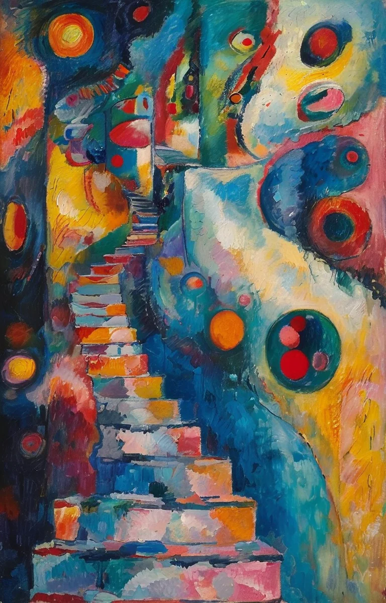 masterpiece,best quality,<lora:tbh287-sdxl:0.9>,illustration,style of Wassily Kandinsky tech genius teenage girl