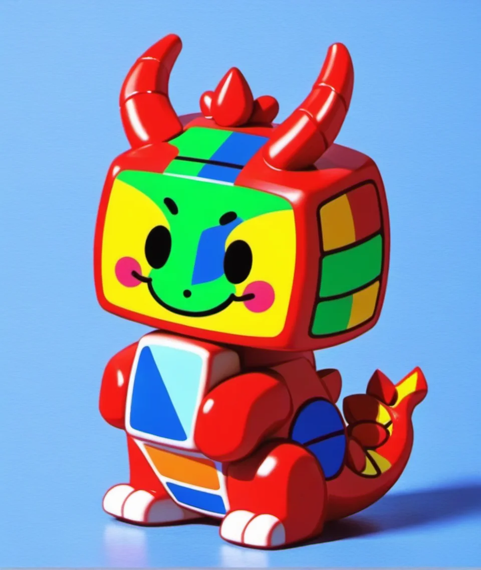 china chic emoticon, rubik's cube, cube dragon, , <lora:cic:0.7>