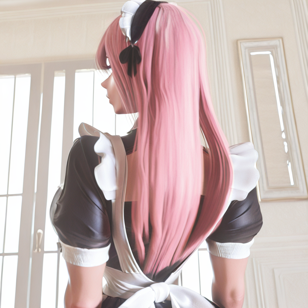 highres, best quality, masterpiece, very aesthetic, newest, <lora:CivChan:0.9>,1girl,solo,civchan,pink hair,maid dress,maid, <lora:balloondolls_Style:0.9>,balloonstyle ,upper body,indoors,standing
