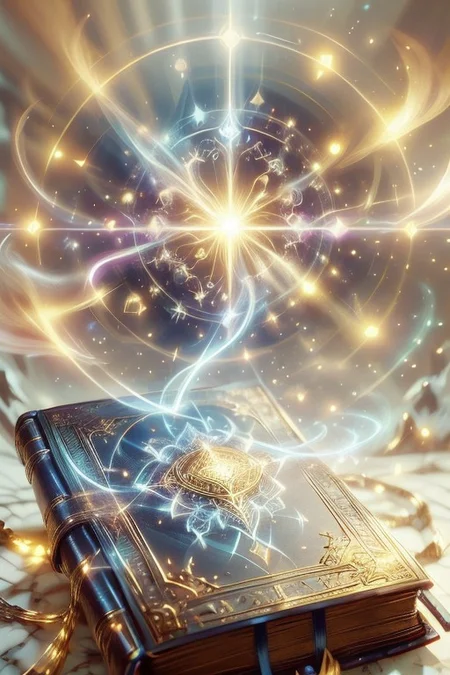 MagicItem_v1, fantasy, grimoire, book shaped, masterpiece, high detailed, elegant, majestic, detailed, pretty, beauty, perfect, sleek, world morph, front facing position, perfect morph, divine, heavenly, excessive energy, holy, holymagic, magical energy, divine aura