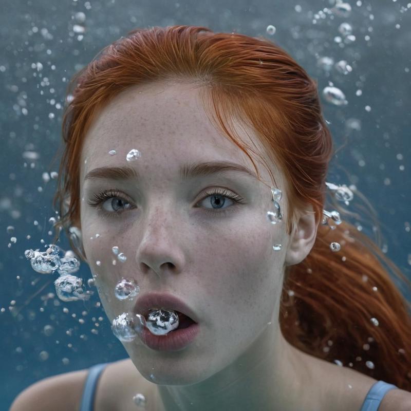 (absolutely highly detailed underwater photo), submerged asian girl, blowing air bubbles, underwater ocean environment, close-up
She is wearing a (silver color short wetsuit), she is slender, has narrow hips, tight ass, small ass, thigh gap and long legs, cute face, red hair pigtails floating around her head, dynamic pose
drkmdatmsftpicture
Underwater hair look, murky water
Twin ponytails, (red hair:1.5) accurate hands, accurate feet coral reef environment, the ground is white sand, very soft hair, her hair is floating in the water, blur the hair, dark blue background
back view, looking over her shoulder, she is facing to the left, (profile view:1.5) medium shot, pursed lips
exhaling air bubbles, air bubbles coming out of her mouth, raising air bubbles, air bubbles coming out of her nose, a few air bubbles inside her mouth, large trailing air bubbles at the top of the image, air bubbles at the corner of her mouth, air bubbles flowing out of her mouth, air bubbles flowing around the corners of her mouth, air bubbles in her hair, air bubbles trailing out of her mouth and nose
air bubbles have vertical (motion blur:0.4), air bubbles tinted (blue:1.3)
(best quality, incredible detail, ultra high skin detail:1.2) (cool light:1.5) (underwater:1.5) (skinny:1.3) (tight short wetsuit:1.4) (tight shorts:1.5) (floating hair:1.4) (skintight:1.4) (no wrinkles:1.3)