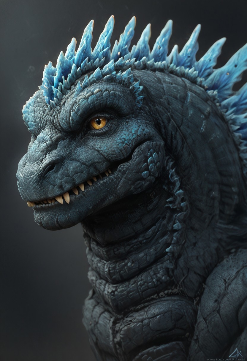score_9, score_8_up, score_7_up, solo, 1man, giant dinosaur, close up, sharp teeth, spines, blue spines, feral, realistic scales, detailed scale texture, solo,furry male, solo, plantigrade, solo, cinematic setting, extremely detailed, Macro detailed realism style photograph, 3DMM