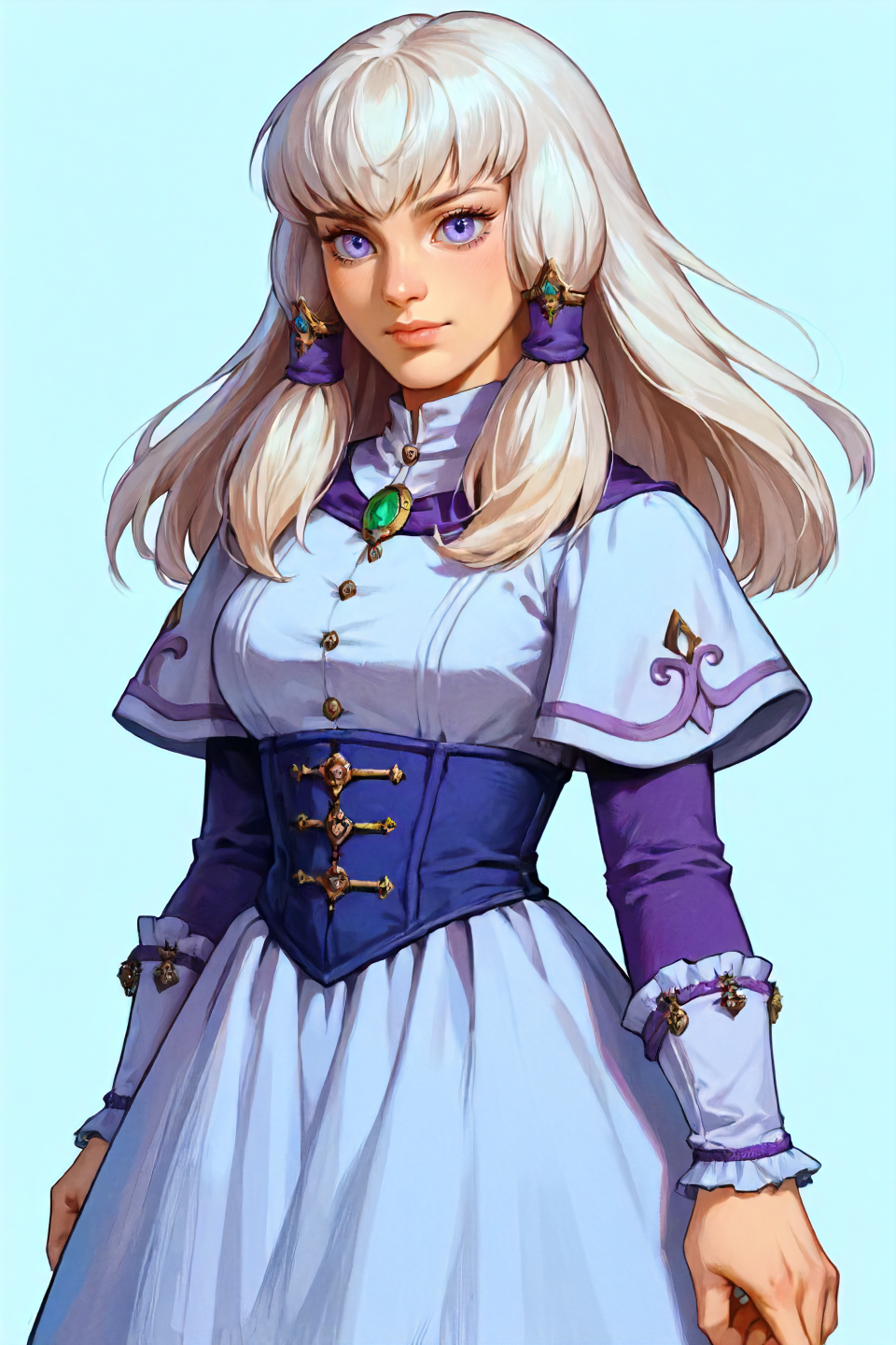 source_anime, lysithea von ordelia, wizard <lora:zs_FE9PortraitsXL:1>fe9portraits, solo, cowboy shot, simple background, 1girl, large breasts,, zPDXL2 zPDXLpg pny-safe, <lora:Aesthetics_Enhancer_pony:0.21> EnhanceImage,