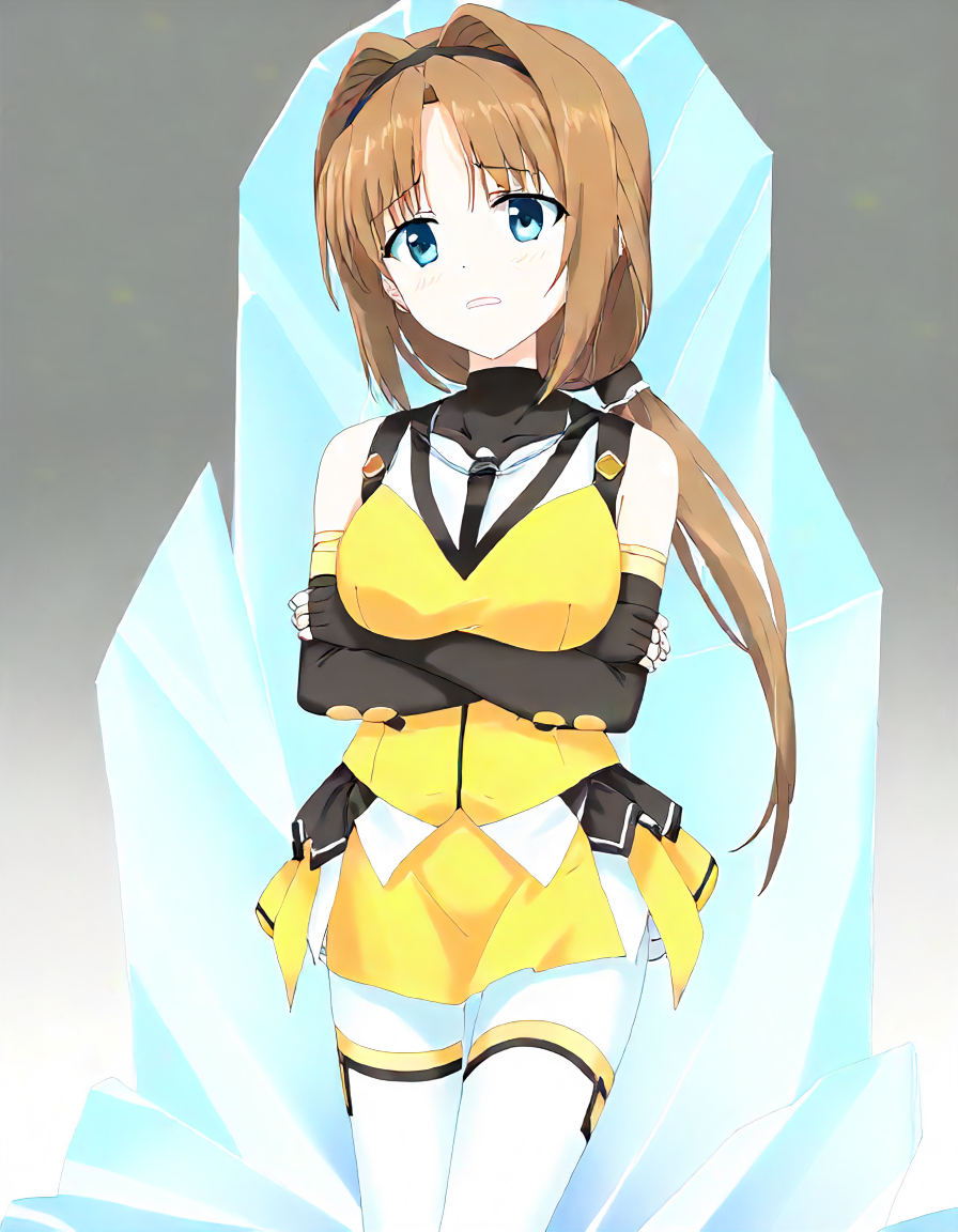 <lora:frozen_XL_pony_v1:1.6>frozen, 1girl, ice,transparent,  <lora:takamori_haruka_XL_pony_v1:0.8> takamori haruka, BREAK score_9, score_8_up, score_7_up, BREAK source_anime, rating_explicit, best quality, masterpiece, uncensored,<lora:sdxl_lightning_4step_lora:1>(clear eyes:1.2),clear art,zPDXLpg