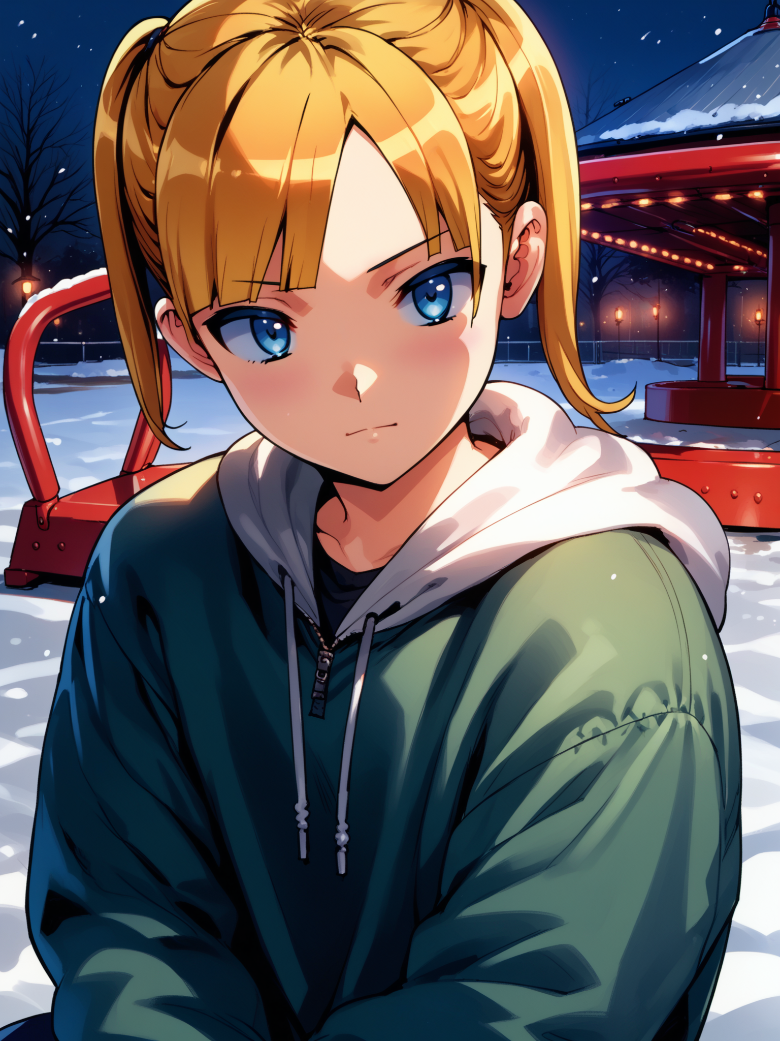 (upper body, solo focus:1.2) <lora:happy_tentacle-rina-v0.3-000034:1>, ht_rina, petite, ( :1.1) ( ( head tilt :0.8) , , ( :1.2) , , (looking down:1.2) :1) , outdoors, vegetation, (overgrown :1.1), winter, snow , (night, night sky :0.6), (blue sky:0.6) , (:0.5), , (gothic architecture :0.9), (playground:1.2), park, (horizontal bar, slide, seesaw, swing set, playing:0.6), (( from above :1.1) :0.8) score_9, score_8_up, score_7_up, score_6_up, score_5_up, score_4_up, ( [(realistic, photorealistic:1.3):(realistic:1.2):16] [(3d:1.2)::14] :1) <lora:LUUNA's Lunas-NijiJourney-SDXL-B2:0.35>, nijijourney <lora:prgfrg23's Counterfeit-V3.0 Style SDXL_LoRA_Pony Diffusion V6 XL:0.5> <lora:mfcg's mfcgXL:0.12> <lora:reweik's gyokai(himehajime)_PonyXL_style_v01:0.14>