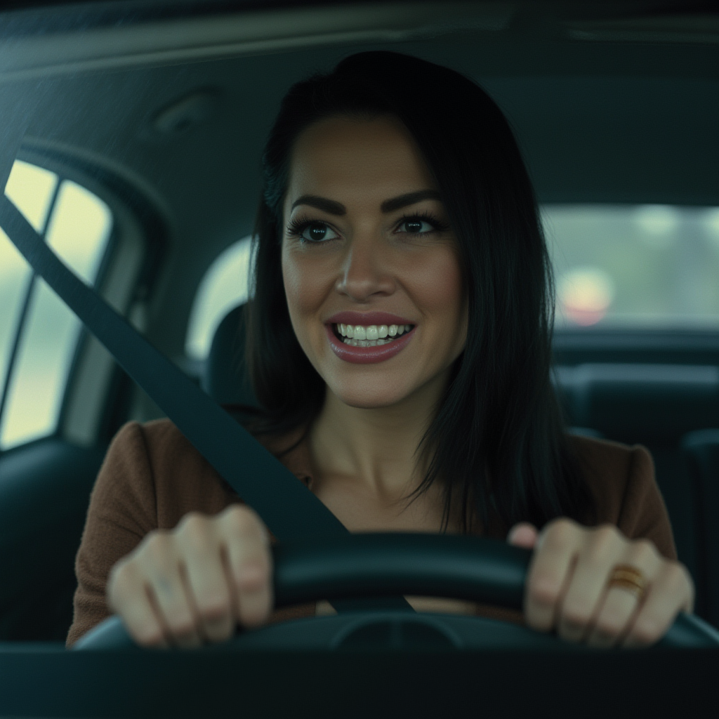 cinematic film still of  <lora:perfection style v2d:1>
A perfect photo of a woman driving a car in the rain,1girl,solo,long hair,black hair,jewelry,teeth,blurry,lips,ring,clenched teeth,ground vehicle,realistic,car,driving,steering wheel , detailed face, detailed body, detailed hands, detailed eyes, detailed nose, detailed ears, detailed hair, detailed, perfection, detailed teeth, detailed skin texture, wrinkly, detailed fingers, detailed mouth, beauty, realism, real, detailed hair, detailed pores, detailed background, sharp image, detailed lips, different race, different color, different haircut, different skin tone, different, different people, different pose, perfection style, shallow depth of field, vignette, highly detailed, high budget, bokeh, cinemascope, moody, epic, gorgeous, film grain, grainy