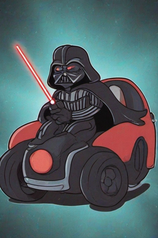 <lora:PE_OldCartoonStyle:0.9> PEOldCartoonStyle,Cartoon,
Darth Vader driving a car