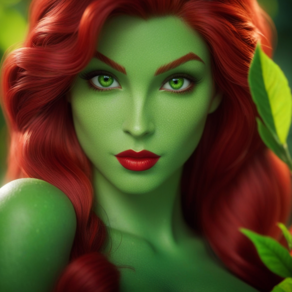 cinematic film still of  <lora:Poison Ivy:1.2>
Poison Ivy  a cartoon picture of a naked breasts red hair woman with green skin and green eyes, shallow depth of field, vignette, highly detailed, high budget, bokeh, cinemascope, moody, epic, gorgeous, film grain, grainy