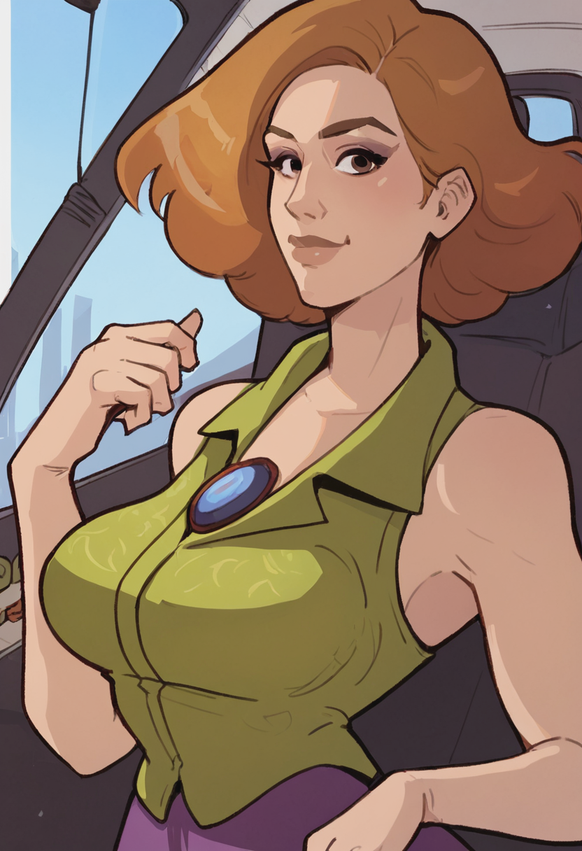 score_9, score_8_up, score_7_up, 1girl, mature_female, large_breasts, portrait, solo, looking_at_viewer, open_eyes, Jumping with one hand up, panorama, (Sangria suspender skirt), short hair, plait, Golden Brown hair, tank interior, upper_body, rating_safe, <lora:pony\artist_styles\hornyx_pony:1.0>