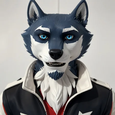 score_9, score_8_up, score_7_up, score_6_up, score_5_up, score_4_up, score_4, source:furry, detailed face, detailed eyes, detailed fur, furry male, solo, 1boi,
BREAK
Pike, rimba racer, anthropomorphic wolf, wolf, dark blue fur, white markings, white eyebrows, white inner-ear, blue eyes, black lip, (red t-shirt, jacket, fingerless gloves, jeans, tail, goatee, waist-up)
BREAK
<lora:add-detail-xl:1.5>
<lora:DetailedEyes_V3:1>