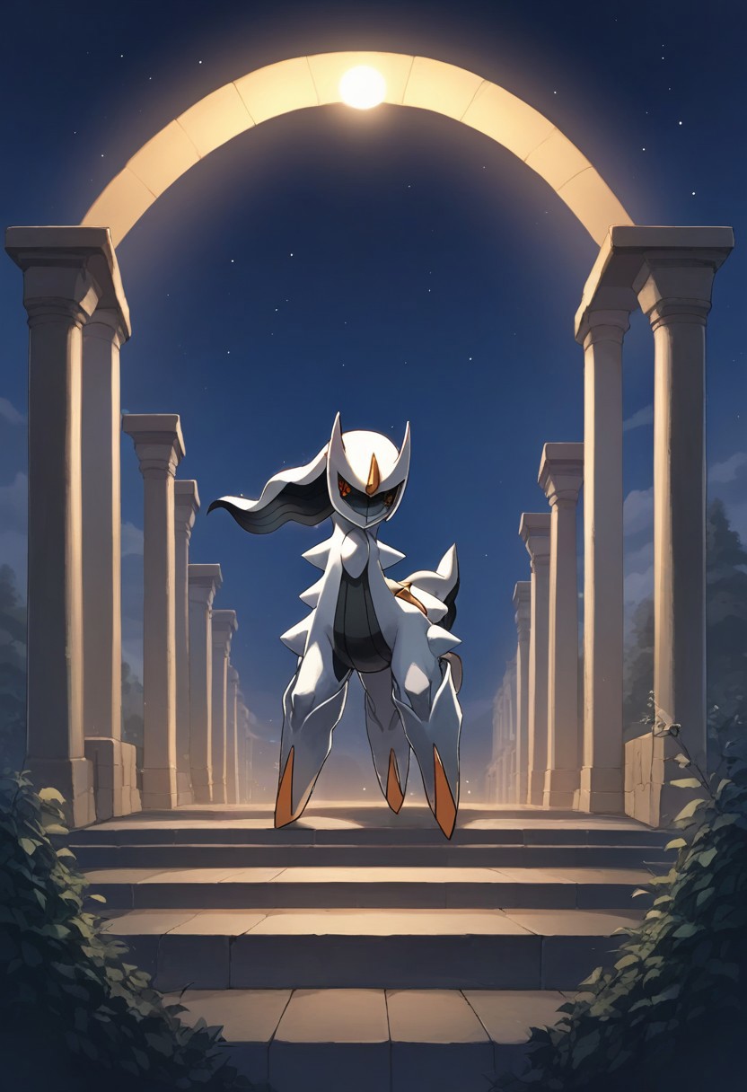 BREAK Score_9, Score_8_up, Score_7_up, source anime, arceus, 1girl, full body, night,