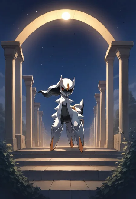 BREAK Score_9, Score_8_up, Score_7_up, source anime, arceus, 1girl, full body, night,