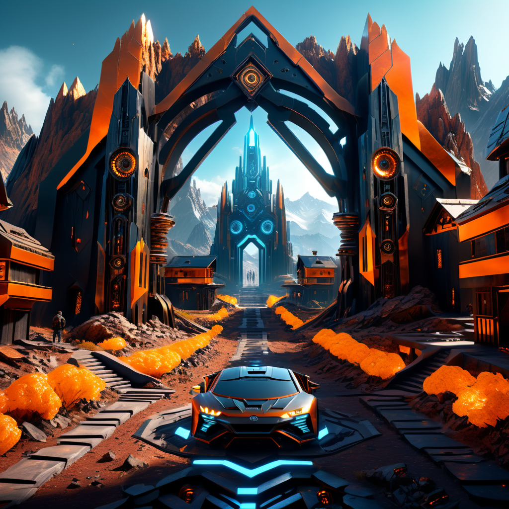 ((best quality)), ((masterpiece)), ((realistic,digital art)), (hyper detailed), DonMCyb3rN3cr0XL Mountain Village, octane rendering, raytracing, volumetric lighting, Backlit,Rim Lighting, 8K, HDR,  <lora:DonMCyb3rN3cr0XL-000009:0.9>