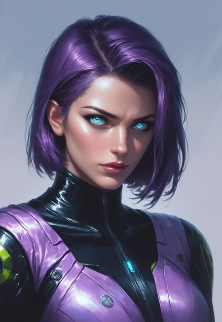 score_9, score_8_up, score_7_up, 1girl, solo, intergalactic bounty hunter, futuristic battle armor with glowing neon accents and advanced tech, dual plasma blasters with sleek designs and glowing energy cores, short spiky purple hair with cybernetic enhancements, realistic, cinematic angle, cinematic lighting, athletic body, determined face, glowing cyan eyes, combat-ready pose
BREAK
tracking a target through a bustling alien marketplace
BREAK
source_sci-fi_art, rating_explicit, expressive, full body, dynamic pose
BREAK
detailed beautiful background, vibrant alien marketplace with exotic stalls and bustling crowds, neon-lit signs and holographic advertisements, alien creatures and advanced technology, distant spacecraft and futuristic skyline, high-tech atmosphere with a sense of adventure and danger
<lora:Expressive_H:0.6>Expressiveh, (SimplepositiveXLv1:1.3), (upper body, full clothed:1.85) ((masterpiece)) (ultra realistic, 32k, masterpiece:1.2), (high detailed skin:1.1), (high quality:1.1) (((full clothed))) <lora:DandonFuga_Style_v.2_-_Pony:0.8> 
<lora:add-detail-xl:1> 
<lora:Dynamic Poses:1>