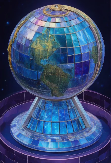 (1girl, solo,, , , :1.3), The bismuth of the thorn is a representation of the Viking's obsession with the The Globe Observatory, colourful, score_9, score_8_up, score_7_up, masterpiece, best quality, very aesthetic