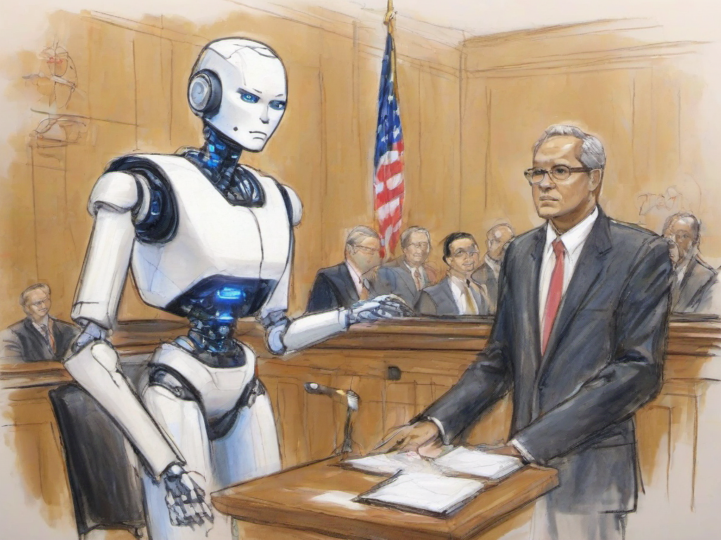 Masterpice,High Quality,
 <lora:PE_CourtRoomSketch:0.8> PECourtRoomSketch,courtroom,
ai robot