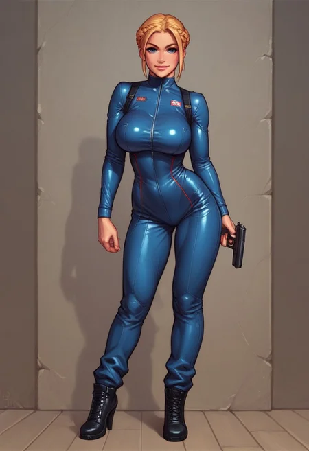 beautiful color, aesthetic, 2d,
zeon pilot, ((khaki flight suit)), 
solo, standing, (((inside battle mecha)))
1girl, cute face, modest smile
lime hair, folded in french braid, 	
big natural breasts, 
focused, looking at viewer, ((long big pistol in hands, handgun in hands)) 
(((full-clothed))), dynamic pose
BREAK 
score_9, score_8_up, score_7_up, score_6_up, source_cartoon, rating_explicit, Expressiveh, (((((full body))))), dynamic pose