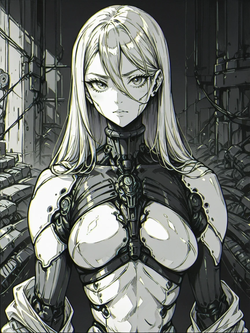score_9, score_8_up, score_7_up, score_6_up, score_5_up, score_4_up,   <lora:gl1tchm4ng4XLP:0.7> gl1tchm4ng4, 1girl, android, curvy