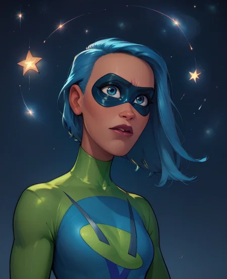 score_9,score_8_up,score_7_up,score_6_up,
Voydxl,blue hair,blue eyes,lips,
domino mask,bodysuit,
standing,upper body,
stars,night,<lora:VoydXL-3-TI11:0.9>,