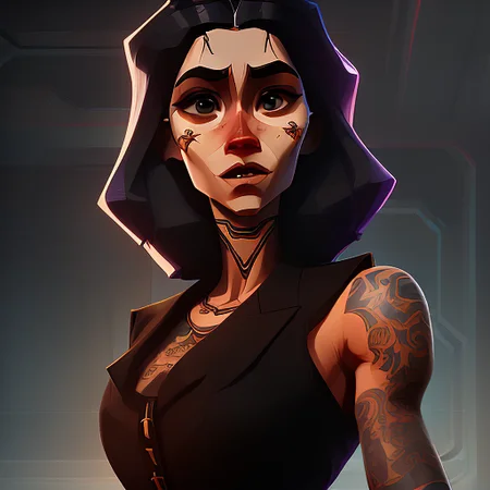 arcane style; graffiti full body portrait of a pliant, fine-boned, Relieved Spy woman, Stately, disgust, with long curly black hair wearing reindeer costume , digital art, trending on artstation, highly detailed, fine detail, intricate, outrun, vaporware
