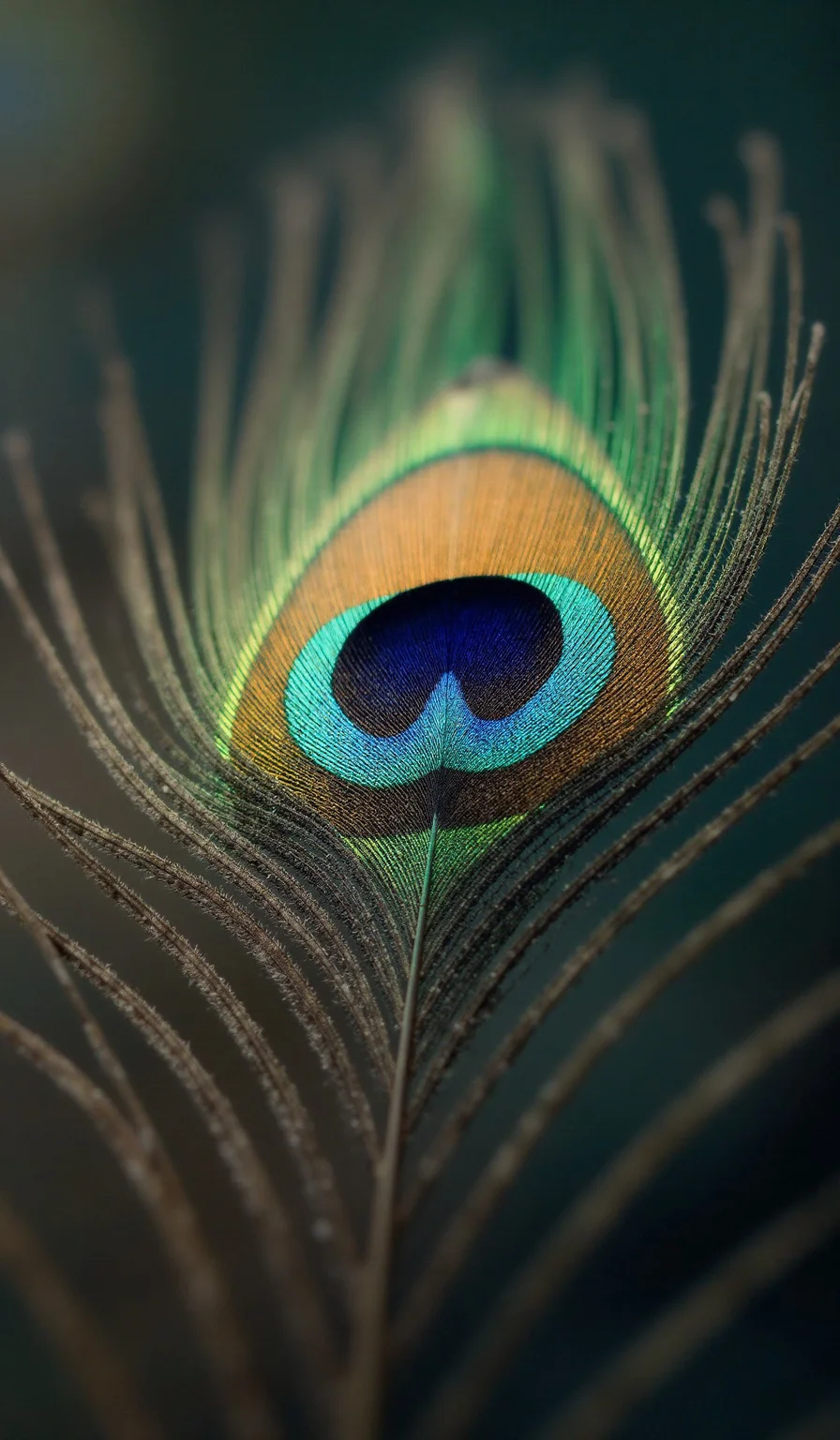 Abstract macro peacock feather, blur, multicolored exotic bird, macro, closeup, selective focus. Dramatic unusual scene. Beauty world. Retro filter and vintage style. Instagram toning effect, breathtaking photograph, lensflare and bokeh effects, heavy film grain, shot on kodachrome with post-processing artifacts, reflecting particle effects, slight double exposure