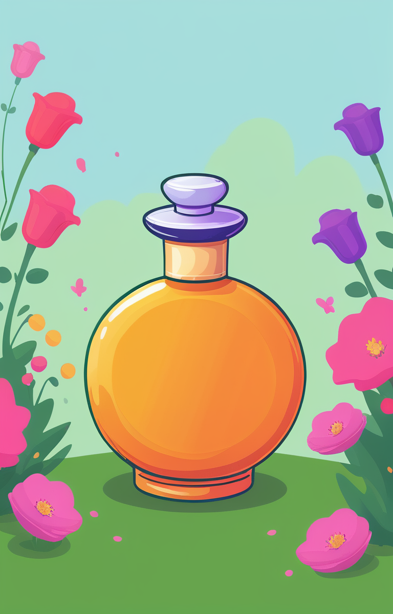 masterpiece,best quality,<lora:tbh20-sdxl:0.9>,illustration, A bottle of perfume in garden