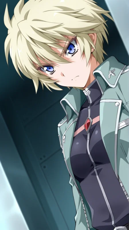 source_anime, general, best quality, masterpiece, 1girl, <lora:Esther_Elhous_ill_v1.0:1> esther_elhous\(srw\),blue eyes , blonde hair, yellow hair,tsurime, small breasts ,military uniform,open jacket, serious , angry, dynamic pose, dutch angle,