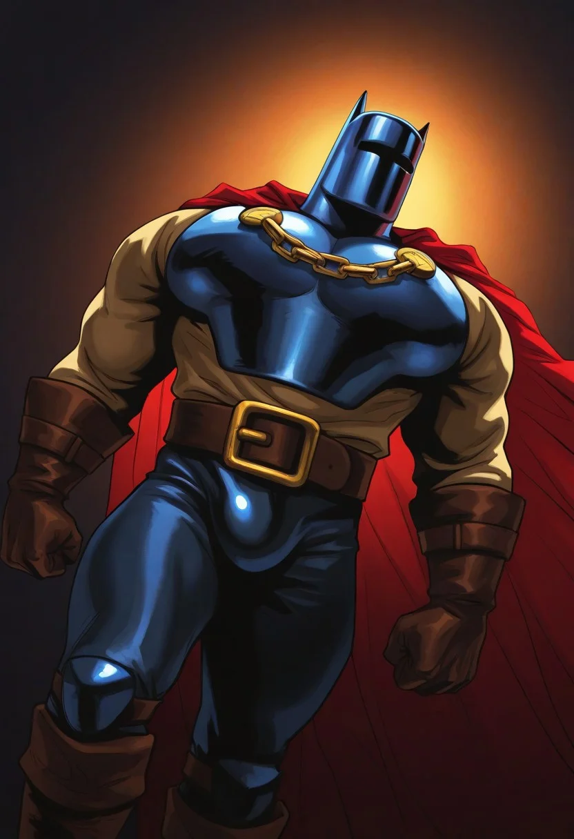gay,1boy, male focus, mature male, male pectorals, best quality, masterpiece, amazing quality, very aesthetic, absurdres, masterpiece, best quality, amazing quality, very aesthetic, newest, huge filesize jmpk1ng, helmet, armor, breastplate, red cape, boots, belt, solo, mature male, handsome, BREAK, dutch angle, cowboy shot, (solo), 1boy, naughty smile, male focus, chain mail, long sleeves, bouncing_male pectorals, massive pectorals, (oversized pectorals:1.2),
upper portrait, lighting, intricate details, close proximity, heroic pose
dark cold color scheme, cold lighting, warm colors, warm color scheme on skin, thebatmanwholaughsil, western comics (style),
s1stl3w