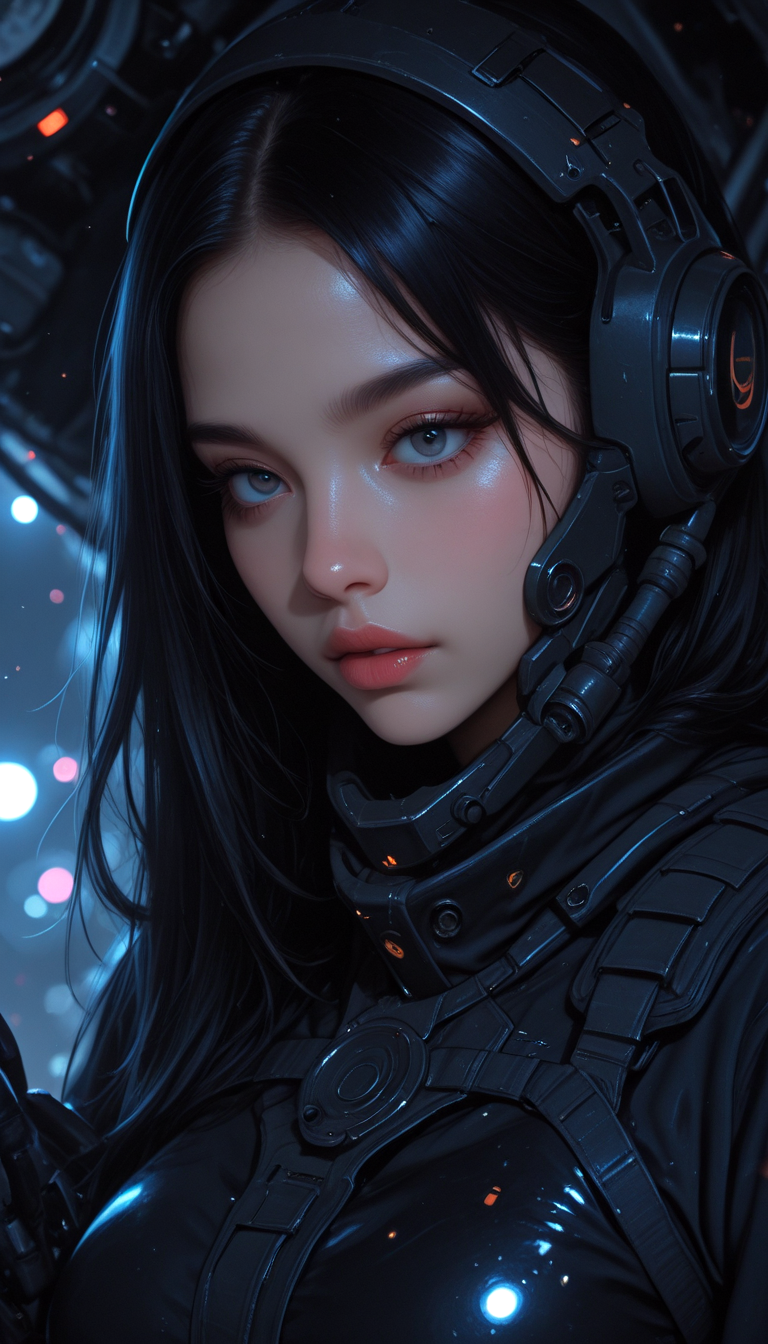 1girl, close-up of a beautiful girl who is a robot operator pilot with bright eyes and black hair and medium breasts in the palm of a giant massive robot ,
volumetric light, bokeh, vivid colors,
high detail, (blurred background), dramatic lighting,  Expressiveh, <lora:Expressive_H-000001:1>,
wide shot, white background, abstract background, intricate details,
8K, depth of field, best quality, detail eyes, perfect eyes, realistic eyes, <lora:MoriiMee_Gothic_Niji_Style_Illustrious_r1:0.6>,artist:moriimee,