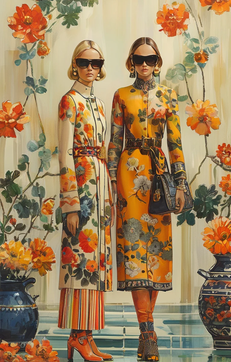 masterpiece,best quality,<lora:tbh317-sdxl:0.9>,illustration,style of Tory Burch portrait of Housework robots